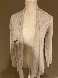 Eileen Fisher Open Front Neutral Beige Linen/Cotton Cardigan Women size Large - Picture 1 of 6