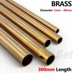 Brass Round Tube 300mm Length Brass Pipe Tubing 1mm - 40mm OD Seamless Precision - Picture 1 of 12
