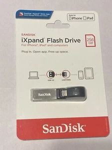 SanDisk (Discontinued) iXpand Flash Drive 256GB USB Lightning SDIX30N-256G-AN6NE - Afbeelding 1 van 3