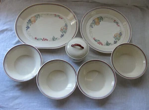 CORELLE ABUNDANCE 4 SOUP BOWLS, 1 DINNER PLATE, SERVING PLATTER, SUGAR BOWL, LID - Picture 1 of 10