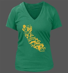 We Run Cali Women's V-Neck T-Shirt - Oakland Athletics A's 1989 World Series - Picture 1 of 4