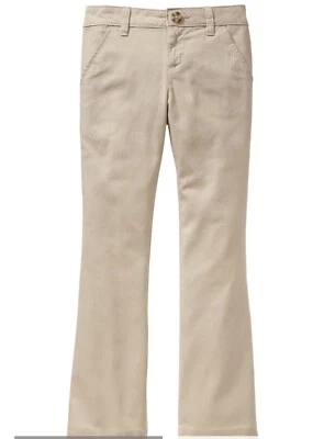 Old Navy Niña Caqui Uniforme Bota Corte Pantalones 12plus EE. UU. Foto 1 de 4