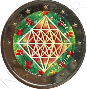 LETONIA 2 euro 2024 multicolor Himmeli Puzuris - PAJA - Adornos tradicionales - Imagen 1 de 1