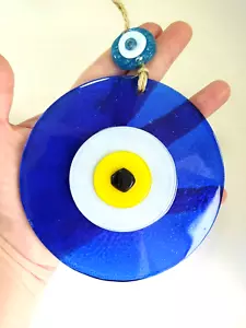 Blauer böser Blick verschmolzene Glasperle 12cm Anhänger Charm türkisches Dekor Ornament Amulett - Bild 1 von 9