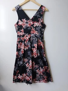 SUNNY GIRL Womens Fit & Flare Dress Size 8 Multicoloured Floral Sleeveless - Picture 1 of 18