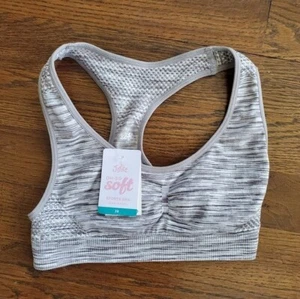 NEW JUSTICE Girls 28 Gray Sports Bra - Picture 1 of 5