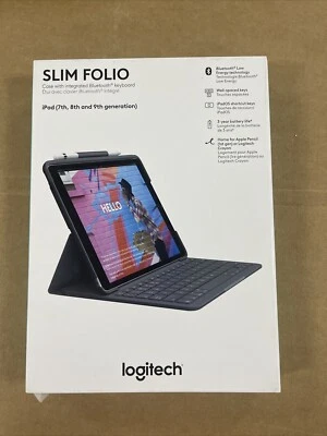 Logitech Slim Folio Keyboard Case for iPad 7th 8th 9th Gen - Image 1 of 4