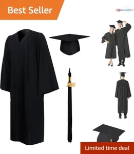 Matte Graduation Gown Set Polyester 63" Cap Tassel 2025 for High School - Picture 1 of 7