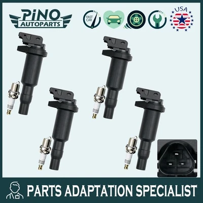 Paquete de 4 bobinas de encendido + bujías para BMW 228i 320i 328i 428i 528i 535i UF592 Foto 1 de 4