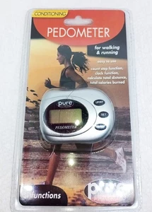 Pure Fitness Conditioning Pedometer for Walking & Running 4 Functions New - Picture 1 of 2