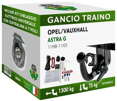 Attelage Démontable Horizontale Opel ASTRA G Hayon 3-5 portes 98-03 7 câblage - Photo 1/4