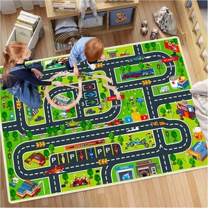 Car Play Mat for Boys and Girls Highway City Traffic-Themed Rugs for Kids Toy - Picture 1 of 12