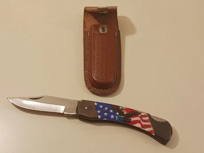 Navaja de Bolsillo Águila Bandera Americana Hoja Pakistán con Funda Patriótica Pakistán 8" Foto 1 de 4