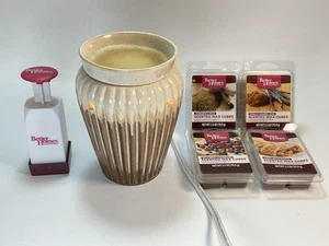 Electric Table Top Ceramic Two Parts Wax Warmer With Bulb & Wax Cutter Cubes Set - Picture 1 of 14
