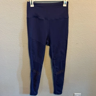 Leggings morados con detalles de malla talla M Foto 1 de 3