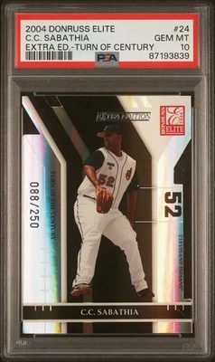 2004 Donruss Elite Extra Edition CC SABATHIA #24 PSA 10 HOF Serial #088/250 - Image 1 of 2