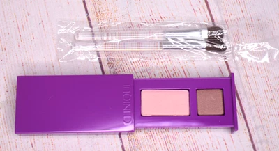Clinique Strawberry Fudge Duo All About Shadow Duo Eyeshadow W/ 2 Mini Brushes - Image 1 of 4