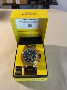 Orologio Uomo Invicta 39187 Bolt Quarzo Cronografo Quadrante Oro Blu Cinturino Gomma Nero - Foto 1 di 12