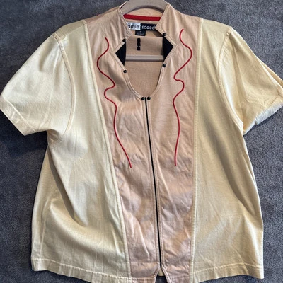 Camiseta polo de tenis de golf artística dorada mediana Jamie Sadock para mujer Foto 1 de 4