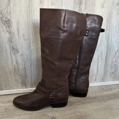 Ralph Lauren Maritza колена езды ботинки женщин 8 коричневый кожаный конный - Изображение 1 из 4