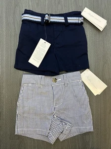 NEU Paket zwei Paar Ralph Lauren Shorts 3 Monate dunkelblau weiß gestreift adrett - Bild 1 von 13