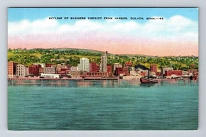 Duluth MN-Minnesota, Skyline des Geschäftsviertels, Hafen Vintage Postkarte - Bild 1 von 2