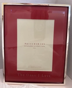 Pottery Barn Silberteller "Die, die ich liebe" Bilderrahmen hält 5"x7" Foto EUC - Bild 1 von 4