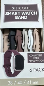 New Smart Watch Band 6pk Apple Watch Silicone Neutral Colors 38/40/41/42/44/45mm - Picture 1 of 5