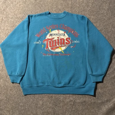 Vintage Minnesota Twins Sweater Mens XL Made USA 90’s World Series Champions MLB - Image 1 of 4