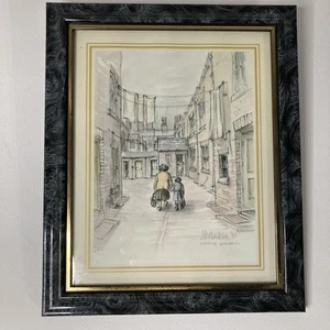 Gerahmter M. Clarkson 1990 Druck "Visiting Grandma's" 30x25cm Wandbild - Bild 1 von 11