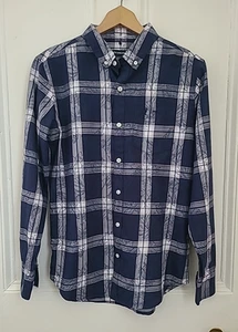Kangol blau kariertes Medium Langarm Hemd Button Down Kragen - Bild 1 von 15