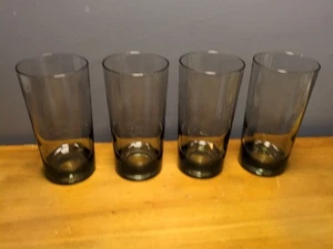 Juego de 4 vasos apilables gris humo Libbey de colección años 70 MCM vajilla retro - Imagen 1 de 11