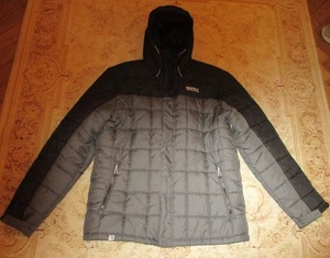 Regatta Grey/Black Quilted Hooded Zip Up Jacket L - Picture 1 of 5