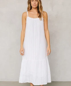 BB Dakota by Steve Madden Small weiß Maxi Sonne Badekleid Baumwolle Urlaub Strand - Bild 1 von 13