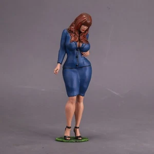 Scale Figure painted Woman girl in blue dress 1:18 S319-DRS018 - Picture 1 of 9