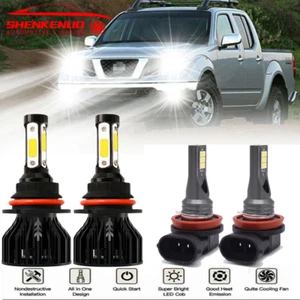 For Nissan Frontier 2005-2018 4x High&Low Beam LED Headlight Fog Light Bulbs Kit - Foto 1 di 12
