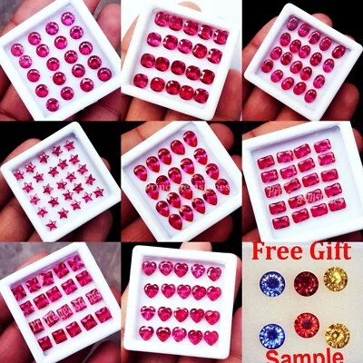 MM Size Natural Red Ruby Lot Mix Shape 1 Pcs Certificate Loose Gemstone - Image 1 of 4