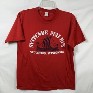 Vintage Single Stitch Syttende Mai Run Stoughton, Wisconsin Large T-Shirt L Tee - Picture 1 of 9