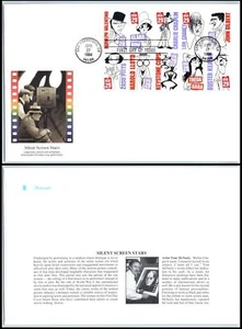 1994 Silent Screen Movie Stars Sc 2819-2828a jumbo FDC with Fleetwood cachet - Picture 1 of 1