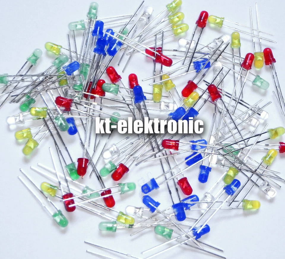 3mm LED Sortiment 5 Farben á 20 Stück = 100 Stück - Bild 1 von 1