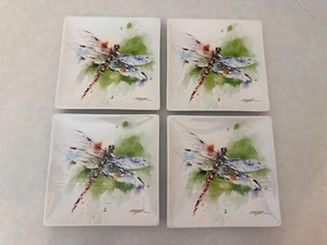Set of (4) - Dean Crouser - Dragonfly Plates - 7" Snack Plates - Picture 1 of 6