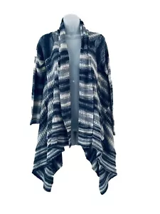Knox Rose Damen Cardigan Pullover offen Wasserfall vorne klein blau Boho Hippie - Bild 1 von 10