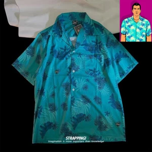 GTA Vice City Tommy Vercetti Game Hawaii Blue Shirt Short Sleeve Beach Cosplay - Bild 1 von 14
