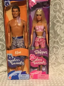REBAJADO-Mattel - Muñeca Barbie - 2001 Juego de 2 Palm Beach KEN & SKIPPER NUEVO EN CAJA - Imagen 1 de 9