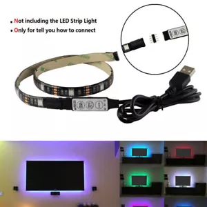 USB 5V RGB 5050 30led/m LED Strip Light TV Back Lighting Kit+5V Remote Control - Picture 1 of 14