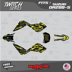 Kit de gráficos para Suzuki DR200-S (todos los años) DR 200-S serie Twitch - amarillo - Imagen 1 de 6