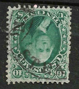Sc#68 STEAMSHIP Fancy Cancel 10 Cent Washington 1861 Civil War US 90E61 - Picture 1 of 3