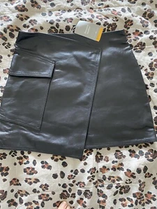 BNWT H&M HM Premium Leather Wrap Cargo Skirt - Picture 1 of 3