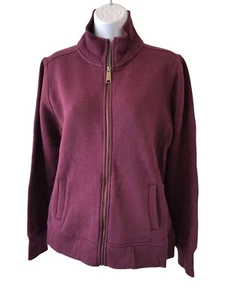 Carhartt Sweatshirt Women’s Sz M(8/10) Full Zip Up Mock Zip Sweater Sleeve Logo - Picture 1 of 13
