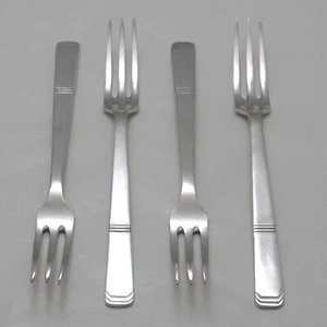 THE NILE Design WALKER & HALL Sheffield Silber Service Besteck vier Tafelgabeln - Bild 1 von 3